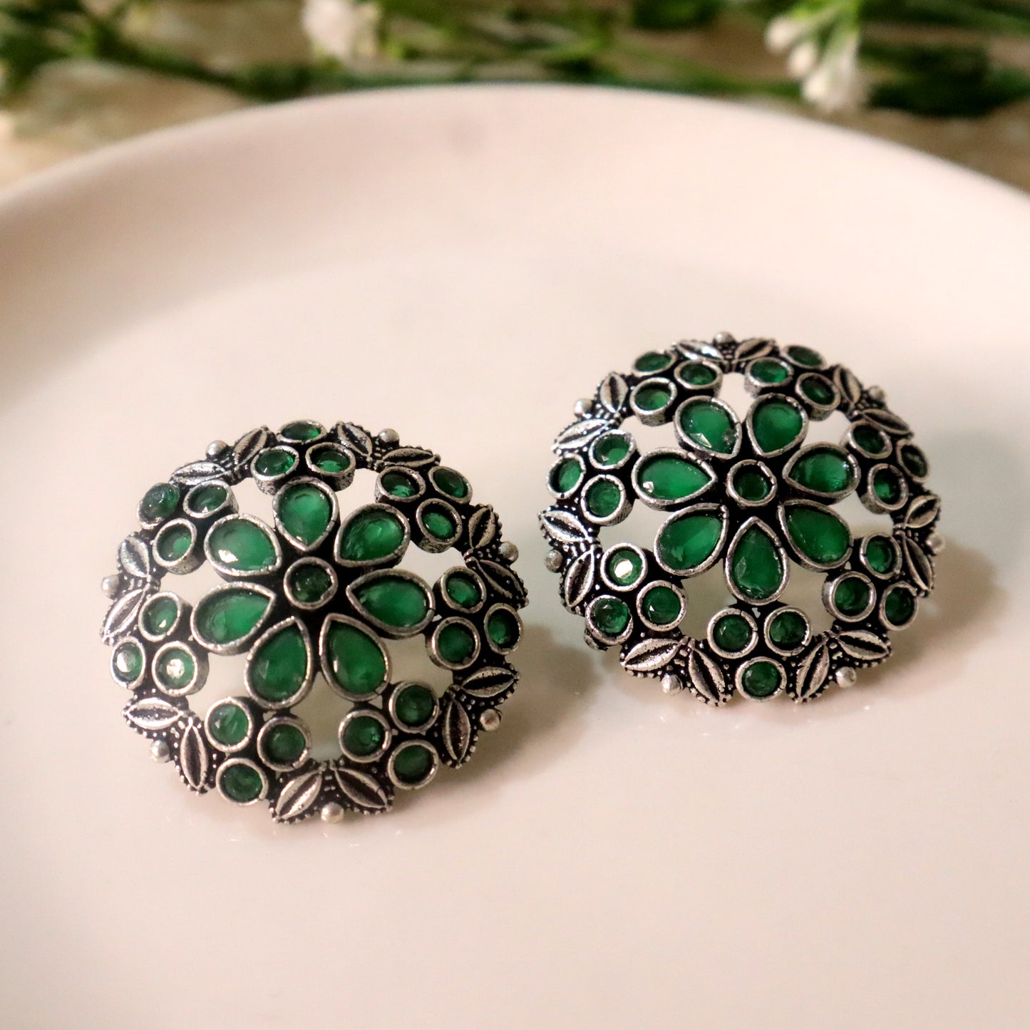 Noori Studs- Emerald